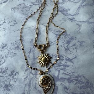 Non-Tarnish Gold Layered Necklace Set